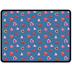 Sweet Hearts Double Sided Fleece Blanket (large)  by SychEva