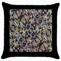 Modern Camo Tropical Print Design Throw Pillow Case (black)