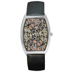 Modern Camo Tropical Print Design Barrel Style Metal Watch by dflcprintsclothing