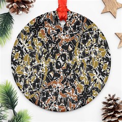 Modern Camo Tropical Print Design Round Ornament (two Sides)