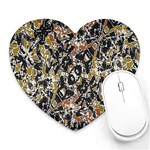 Modern Camo Tropical Print Design Heart Mousepads Front