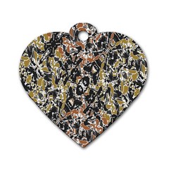 Modern Camo Tropical Print Design Dog Tag Heart (one Side)