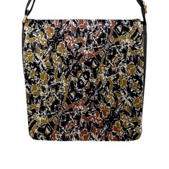 Modern Camo Tropical Print Design Flap Closure Messenger Bag (l) by dflcprintsclothing