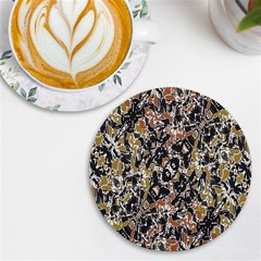 Modern Camo Tropical Print Design Uv Print Round Tile Coaster by dflcprintsclothing