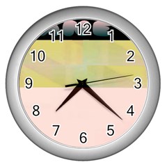 Janet 1 Wall Clock (silver) by Janetaudreywilson