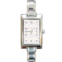 Valentines Day Candy Hearts Pattern - White Rectangle Italian Charm Watch by JessySketches