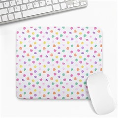 Valentines Day Candy Hearts Pattern - White Large Mousepads by JessySketches