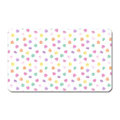 Valentines Day Candy Hearts Pattern - White Magnet (rectangular)