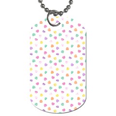 Valentines Day Candy Hearts Pattern - White Dog Tag (one Side)