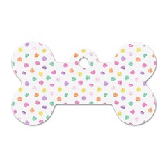 Valentines Day Candy Hearts Pattern - White Dog Tag Bone (one Side)