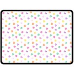 Valentines Day Candy Hearts Pattern - White Fleece Blanket (Large)  80 x60  Blanket Front