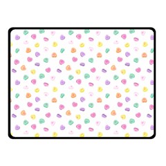 Valentines Day Candy Hearts Pattern - White Fleece Blanket (small) by JessySketches