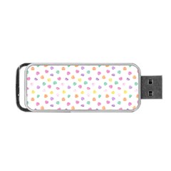 Valentines Day Candy Hearts Pattern - White Portable Usb Flash (one Side) by JessySketches