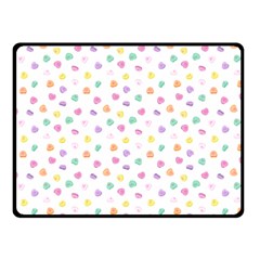 Valentines Day Candy Hearts Pattern - White Double Sided Fleece Blanket (small)  by JessySketches