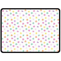 Valentines Day Candy Hearts Pattern - White Double Sided Fleece Blanket (large)  by JessySketches