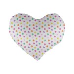 Valentines Day Candy Hearts Pattern - White Standard 16  Premium Flano Heart Shape Cushions Front