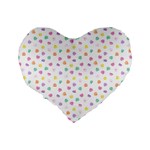 Valentines Day Candy Hearts Pattern - White Standard 16  Premium Flano Heart Shape Cushions Back