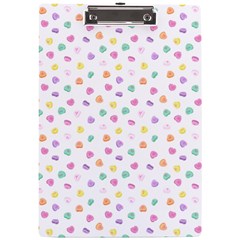 Valentines Day Candy Hearts Pattern - White A4 Clipboard by JessySketches