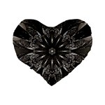 Mechanical Mandala Standard 16  Premium Flano Heart Shape Cushions Back