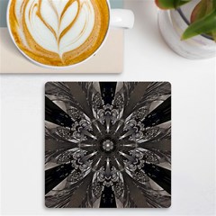 Mechanical Mandala Uv Print Square Tile Coaster  by MRNStudios