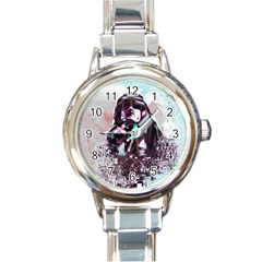 Merlot Lover Round Italian Charm Watch by MRNStudios