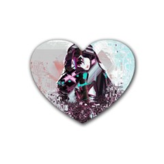 Merlot Lover Rubber Coaster (heart) by MRNStudios