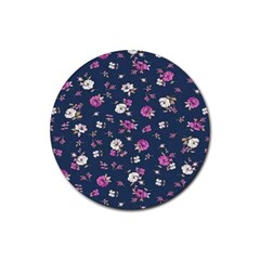 Flowers Pattern Rubber Coaster (round) by Sparkle