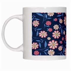 Flowers Pattern White Mugs