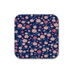 Flowers Pattern Rubber Coaster (square) by Sparkle