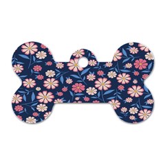 Flowers Pattern Dog Tag Bone (one Side) by Sparkle