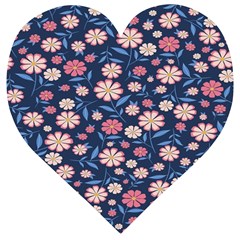 Flowers Pattern Wooden Puzzle Heart by Sparkle