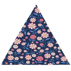 Flowers Pattern Wooden Puzzle Triangle by Sparkle