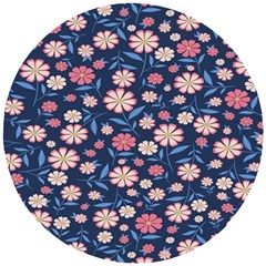 Flowers Pattern Wooden Puzzle Round by Sparkle