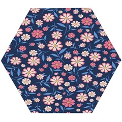 Flowers Pattern Wooden Puzzle Hexagon by Sparkle