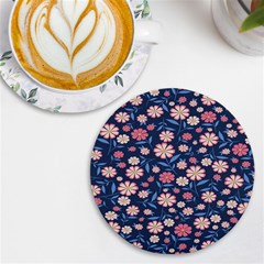 Flowers Pattern Uv Print Round Tile Coaster by Sparkle