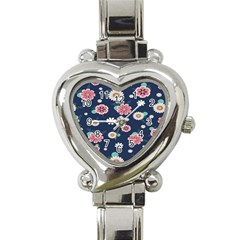 Flowers Pattern Heart Italian Charm Watch by Sparkle