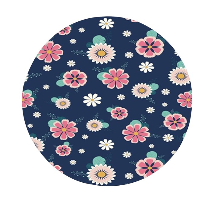 Flowers Pattern Mini Round Pill Box