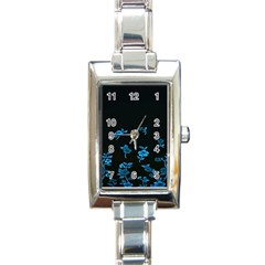 Flowers Pattern Rectangle Italian Charm Watch by Sparkle