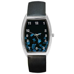 Flowers Pattern Barrel Style Metal Watch by Sparkle