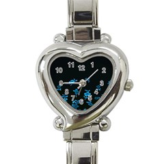 Flowers Pattern Heart Italian Charm Watch by Sparkle