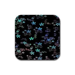 Flowers Pattern Rubber Coaster (square) by Sparkle