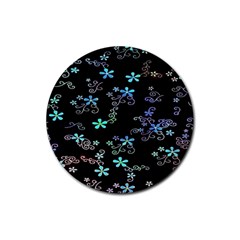 Flowers Pattern Rubber Coaster (round) by Sparkle