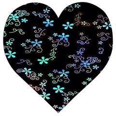 Flowers Pattern Wooden Puzzle Heart by Sparkle