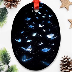 Sparkle Butterfly Oval Ornament (two Sides) by Sparkle