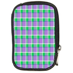 Checks Compact Camera Leather Case by Sparkle