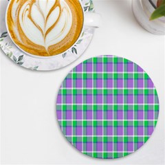 Checks Uv Print Round Tile Coaster by Sparkle