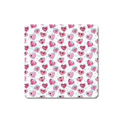 Funny Hearts Square Magnet by SychEva