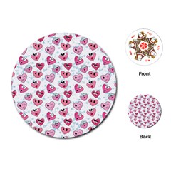 Funny Hearts Playing Cards Single Design (round) by SychEva