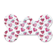 Funny Hearts Dog Tag Bone (one Side) by SychEva