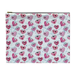 Funny Hearts Cosmetic Bag (xl) by SychEva